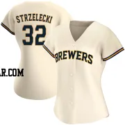 Peter Strzelecki Women's Milwaukee Brewers Cream Replica Home Jersey
