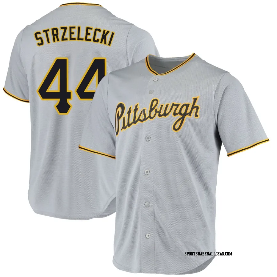Peter Strzelecki Youth Pittsburgh Pirates Gray Replica Road Jersey
