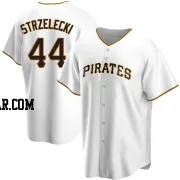 Peter Strzelecki Youth Pittsburgh Pirates White Replica Home Jersey