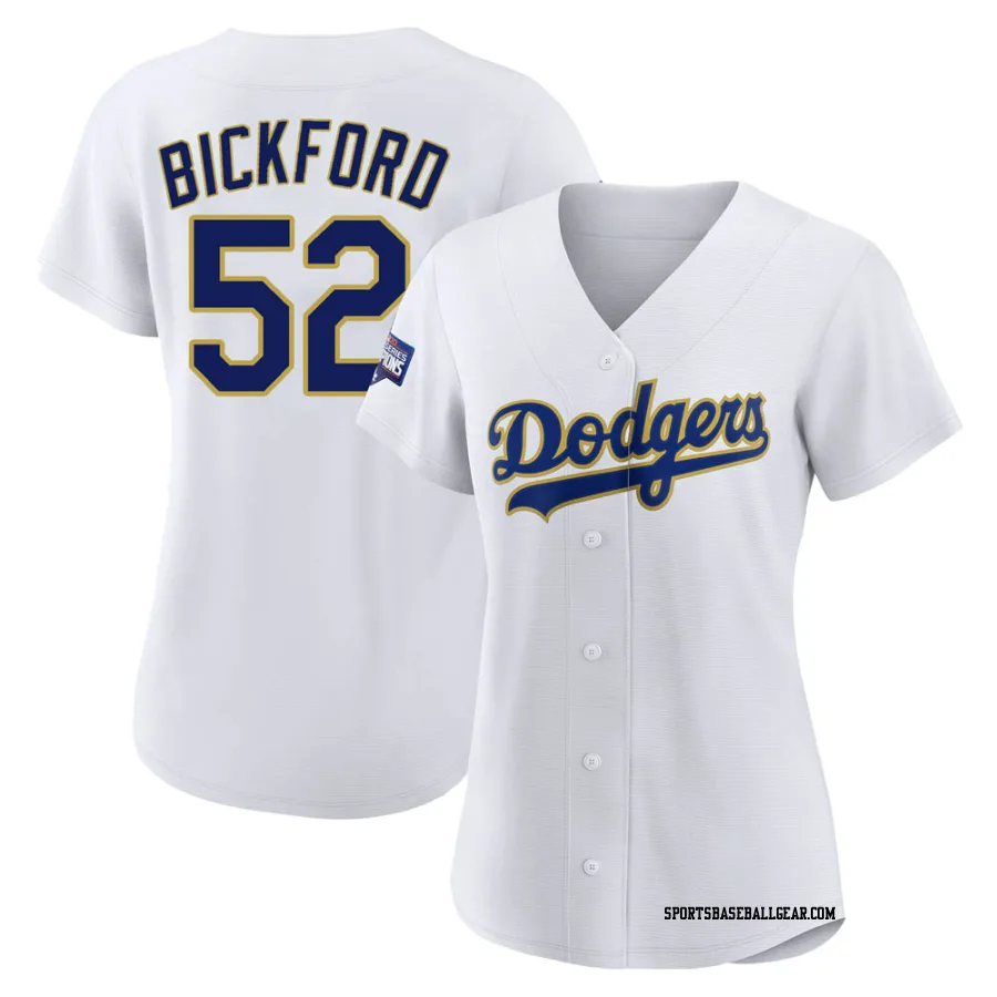 Phil Bickford Women's Los Angeles Dodgers White/Gold Authentic 2021 Gold Program Player Jersey