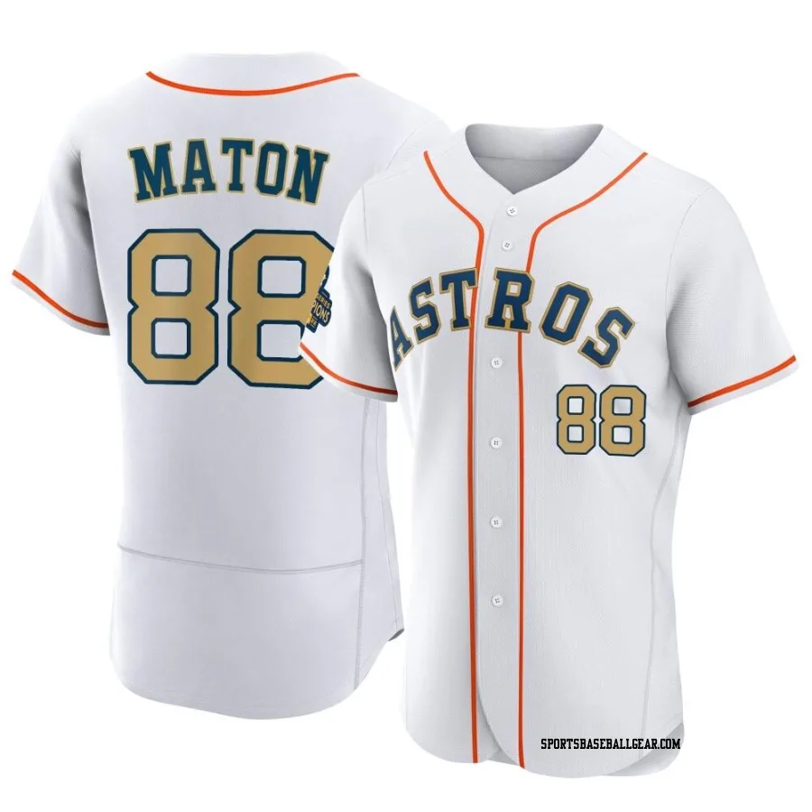 Phil Maton Men's Houston Astros Gold Authentic White 2023 Collection Jersey