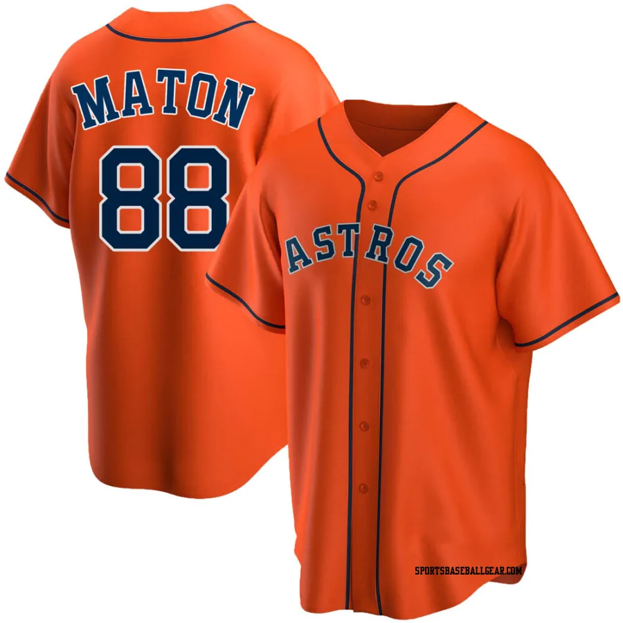 Phil Maton Men's Houston Astros Orange Replica Alternate Jersey