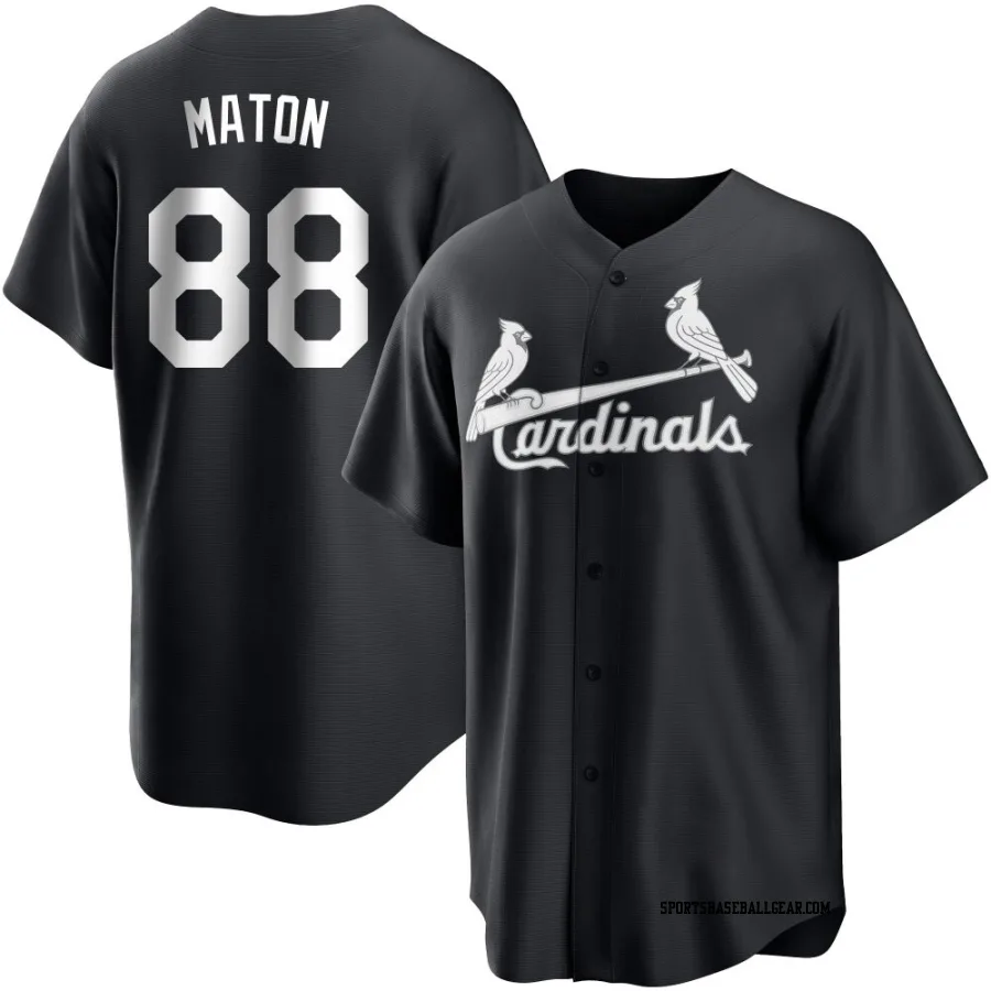 Phil Maton Men's St. Louis Cardinals Black/White Replica Jersey
