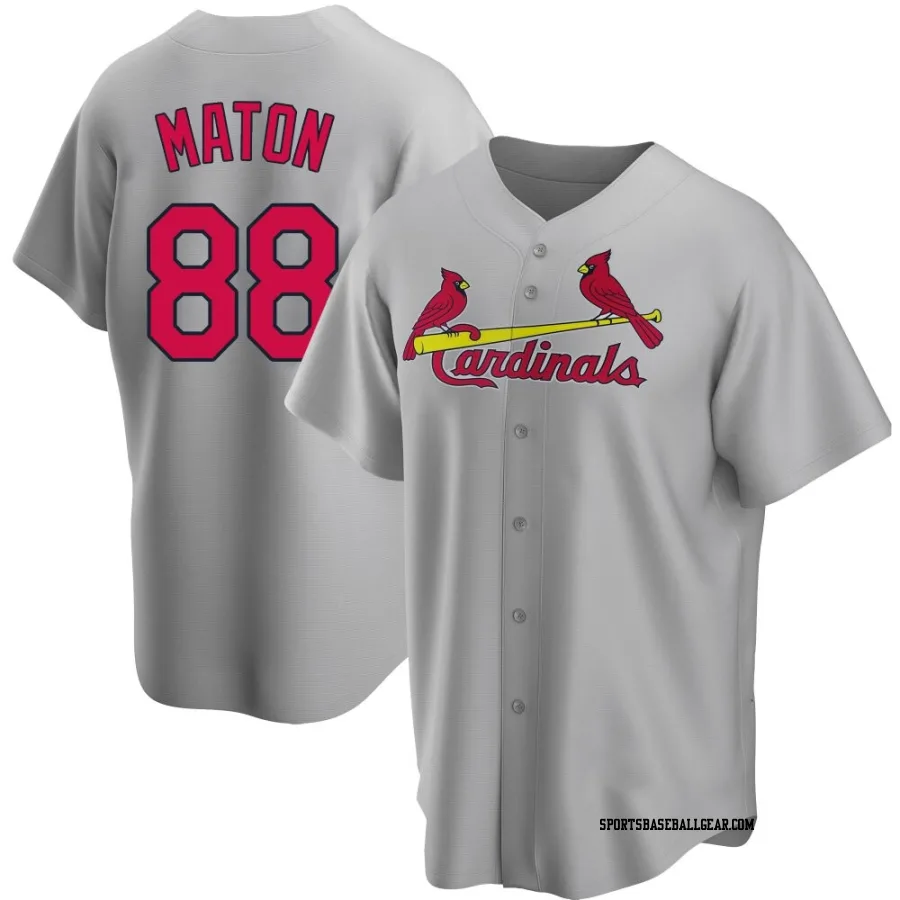 Phil Maton Men's St. Louis Cardinals Gray Replica Road Jersey