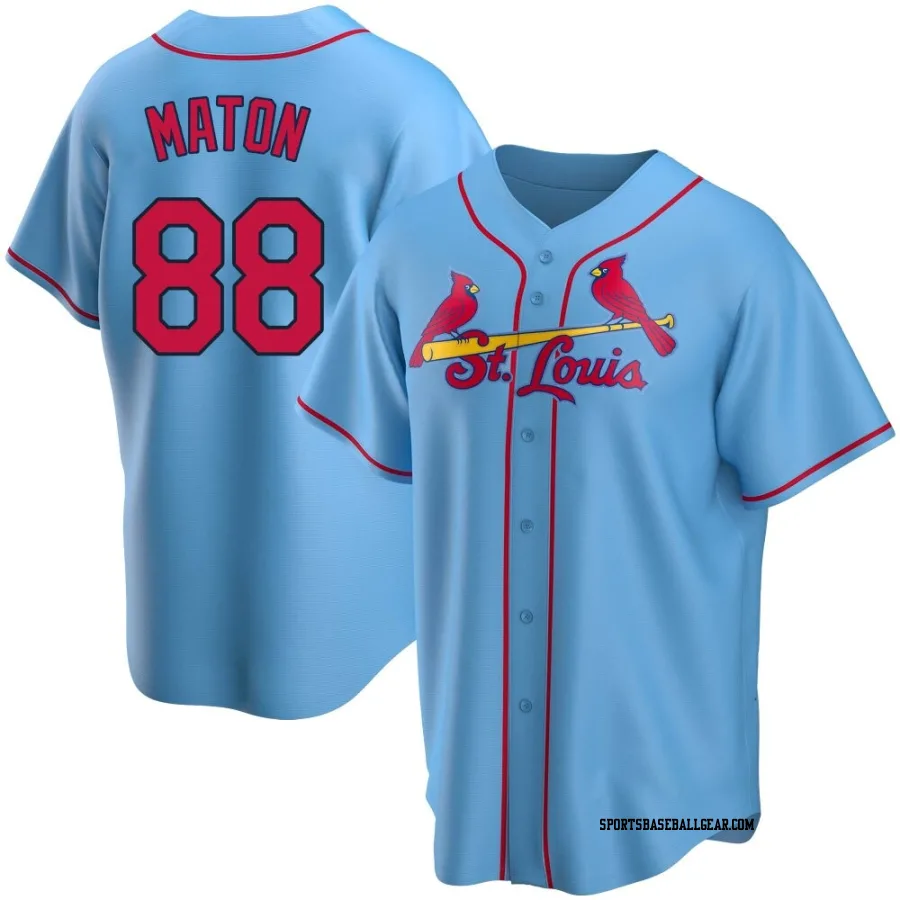 Phil Maton Men's St. Louis Cardinals Light Blue Replica Alternate Jersey