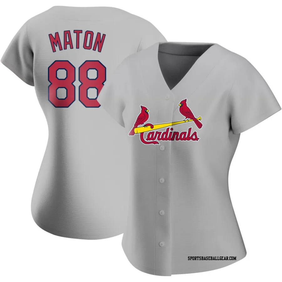Phil Maton Women's St. Louis Cardinals Gray Replica Road Jersey