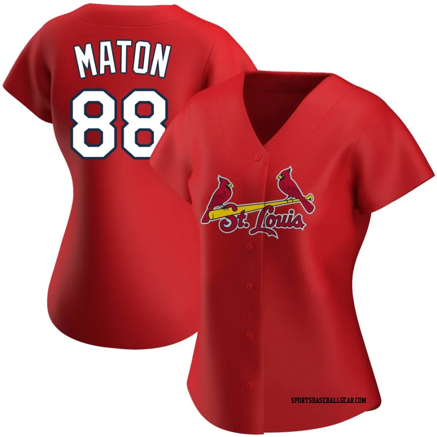 Phil Maton Women's St. Louis Cardinals Red Authentic Alternate Jersey