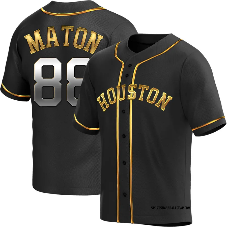 Phil Maton Youth Houston Astros Black Golden Replica Alternate Jersey