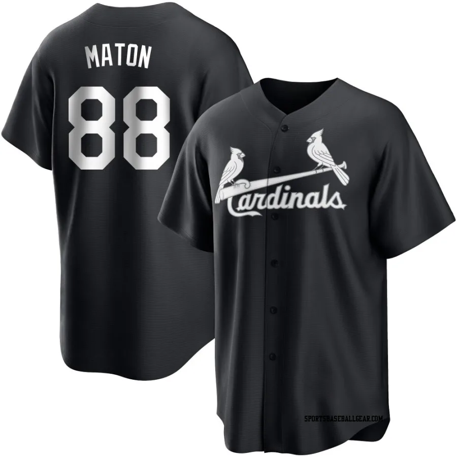 Phil Maton Youth St. Louis Cardinals Black/White Replica Jersey