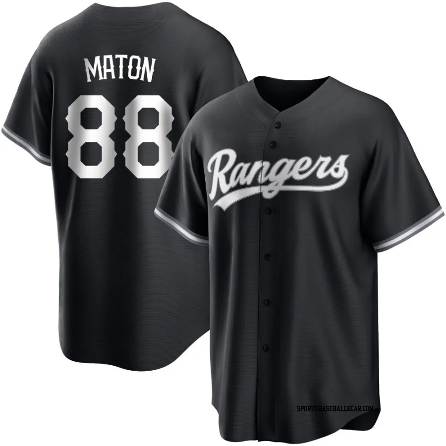 Phil Maton Youth Texas Rangers Black/White Replica Jersey
