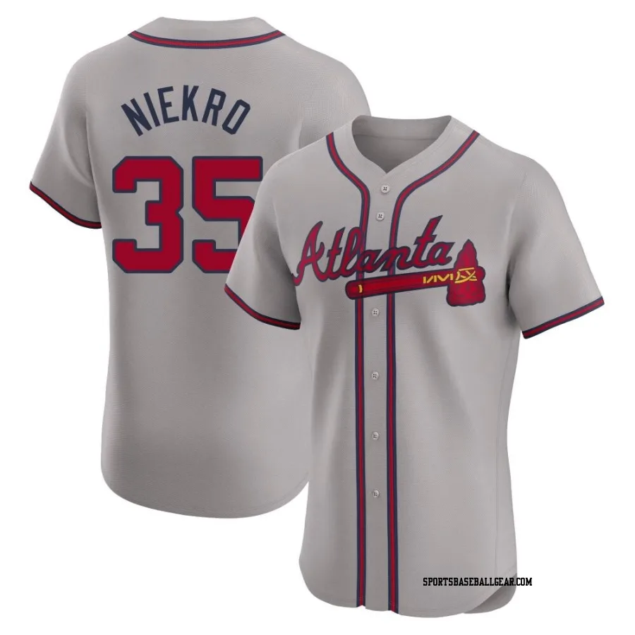 Phil Niekro Men's Atlanta Braves Gray Elite Road Jersey