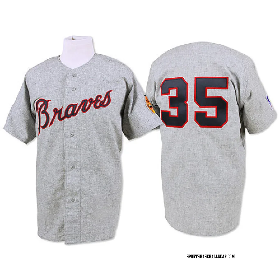 Phil Niekro Men's Atlanta Braves Grey Authentic 1969 Throwback Jersey