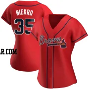 Phil Niekro Women's Atlanta Braves Red Authentic Alternate Jersey