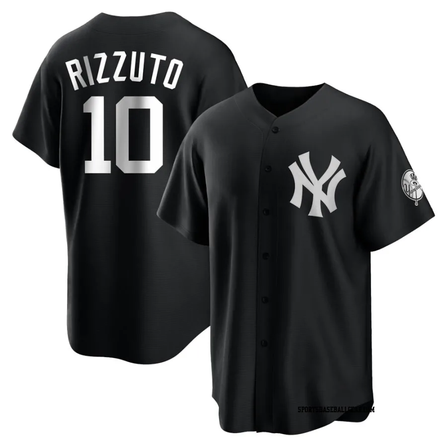 Phil Rizzuto Youth New York Yankees Black/White Replica Jersey