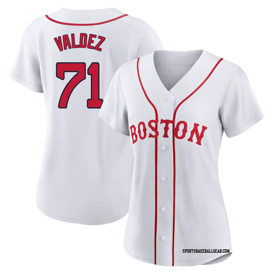 Phillips Valdez Women's Boston Red Sox White Replica 2021 Patriots' Day Jersey