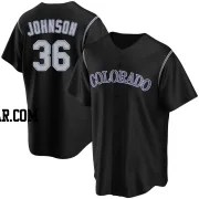 Pierce Johnson Men's Colorado Rockies Black Replica Alternate Jersey
