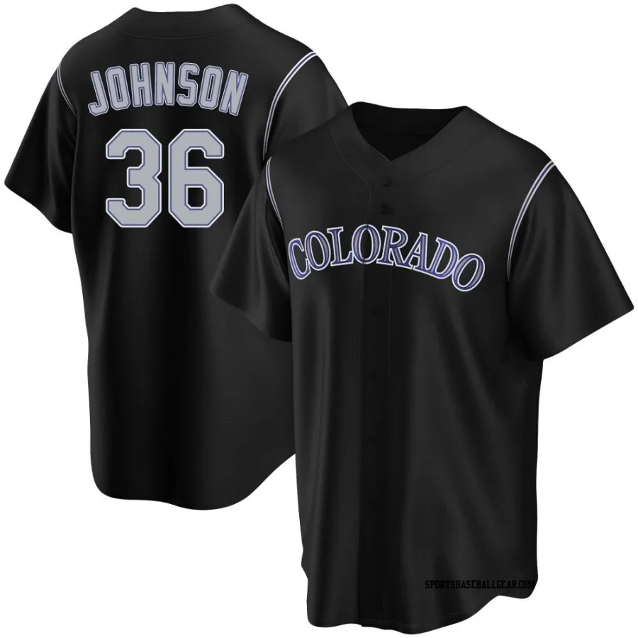 Pierce Johnson Men's Colorado Rockies Black Replica Alternate Jersey