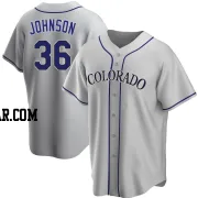 Pierce Johnson Men's Colorado Rockies Gray Replica Road Jersey