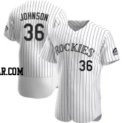 Pierce Johnson Men's Colorado Rockies White Authentic Home Jersey