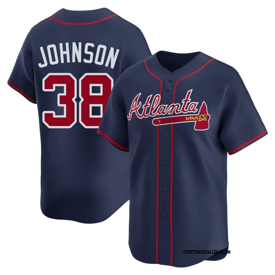 Pierce Johnson Youth Atlanta Braves Navy Limited Alternate Jersey