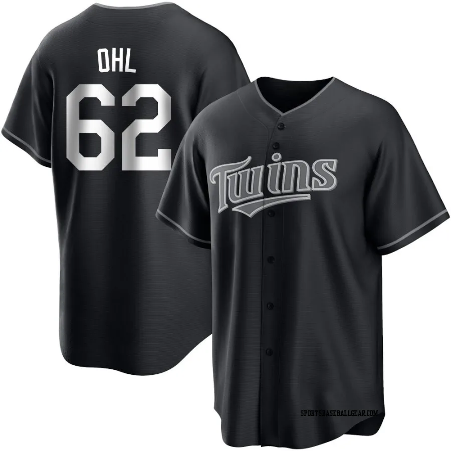 Pierson Ohl Men's Minnesota Twins Black/White Replica Jersey