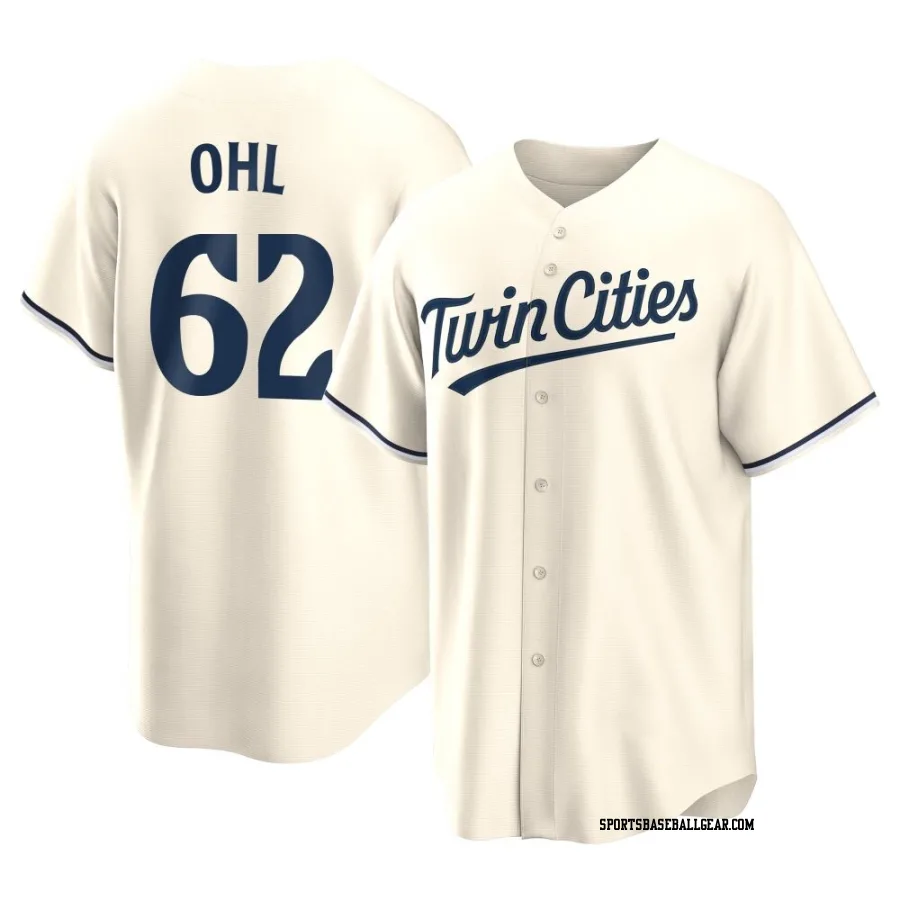 Pierson Ohl Men's Minnesota Twins Cream Replica Alternate Jersey