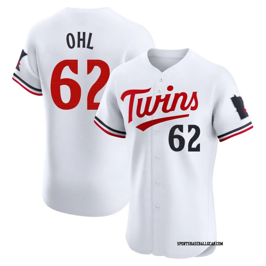 Pierson Ohl Men's Minnesota Twins White Elite Home Jersey