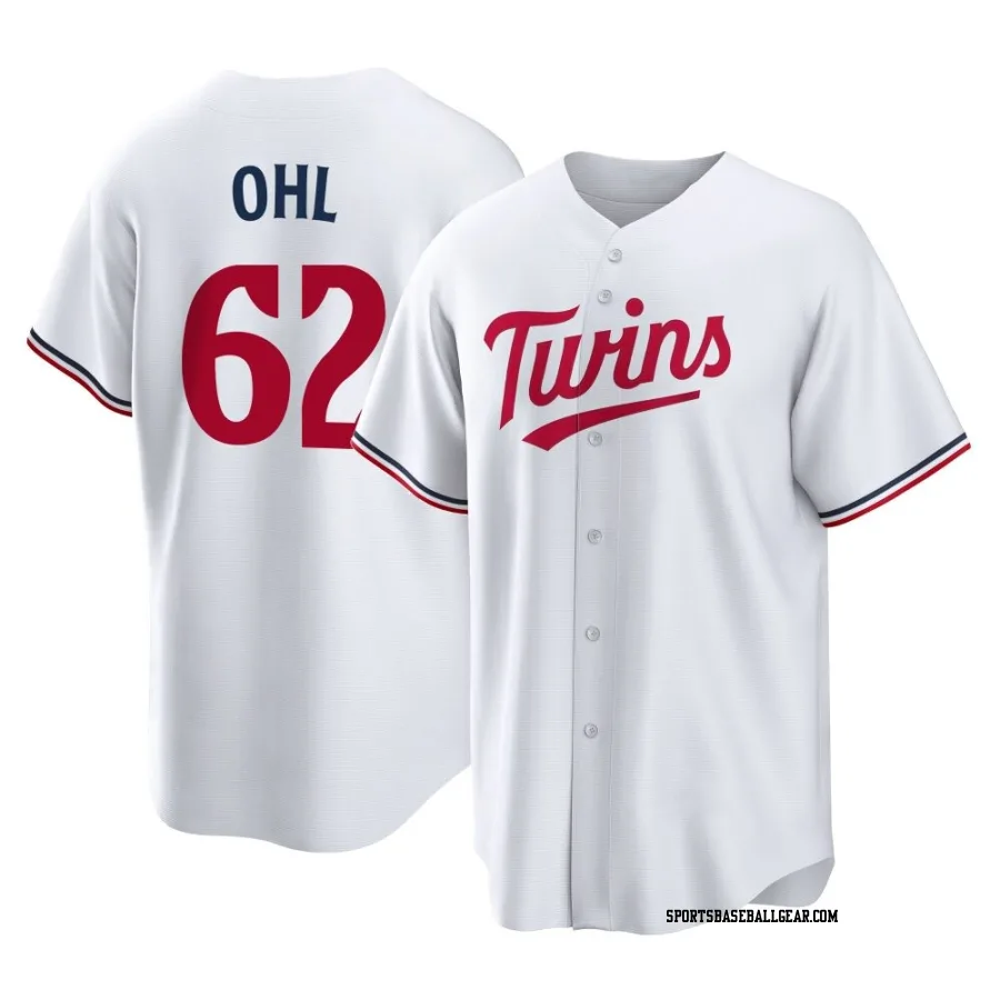Pierson Ohl Youth Minnesota Twins White Replica Home Jersey