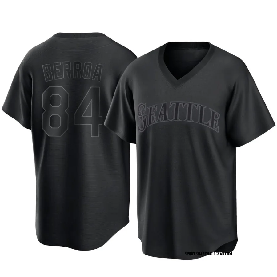 Prelander Berroa Men's Seattle Mariners Black Replica Pitch Fashion Jersey