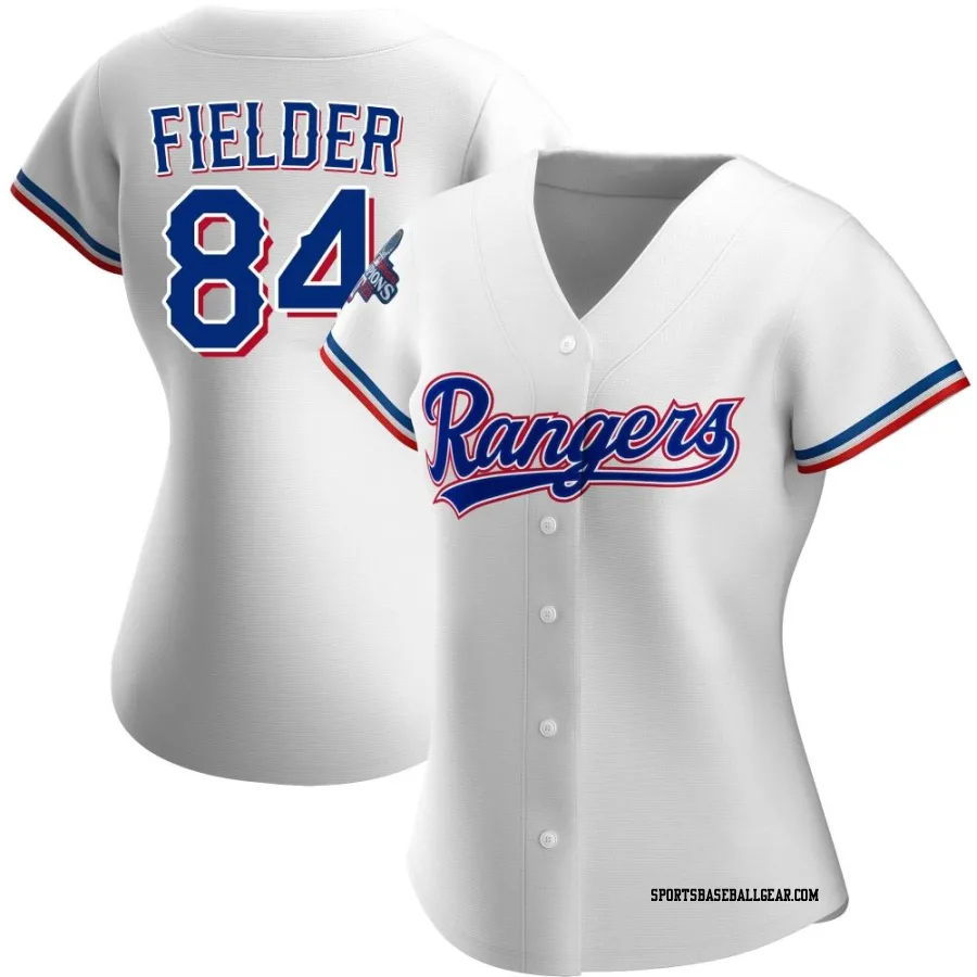 Prince Fielder Women's Texas Rangers White Replica Home 2023 World Series Champions Jersey