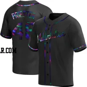 Quinn Priester Men's Milwaukee Brewers Black Holographic Replica Alternate Jersey