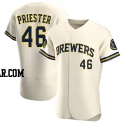 Quinn Priester Men's Milwaukee Brewers Cream Authentic Home Jersey