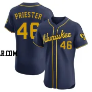Quinn Priester Men's Milwaukee Brewers Navy Elite Alternate Jersey