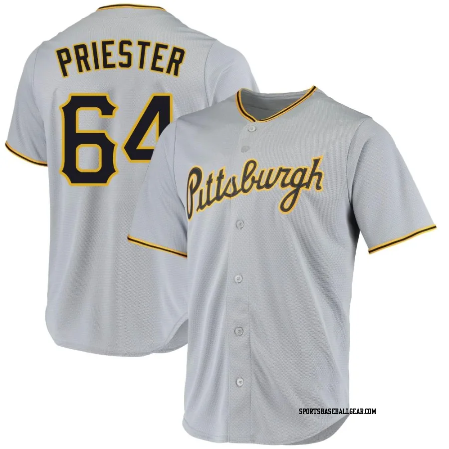Quinn Priester Men's Pittsburgh Pirates Gray Replica Road Jersey