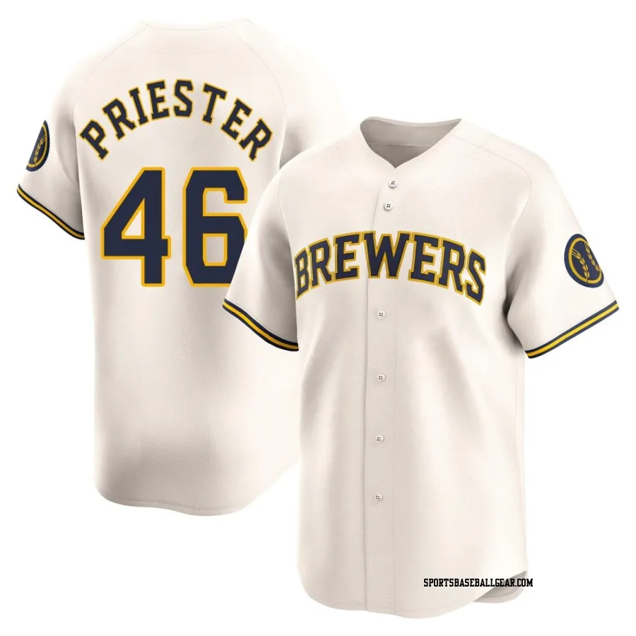 Quinn Priester Youth Milwaukee Brewers Cream Limited Home Jersey