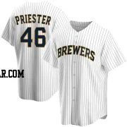 Quinn Priester Youth Milwaukee Brewers White Replica Home Jersey