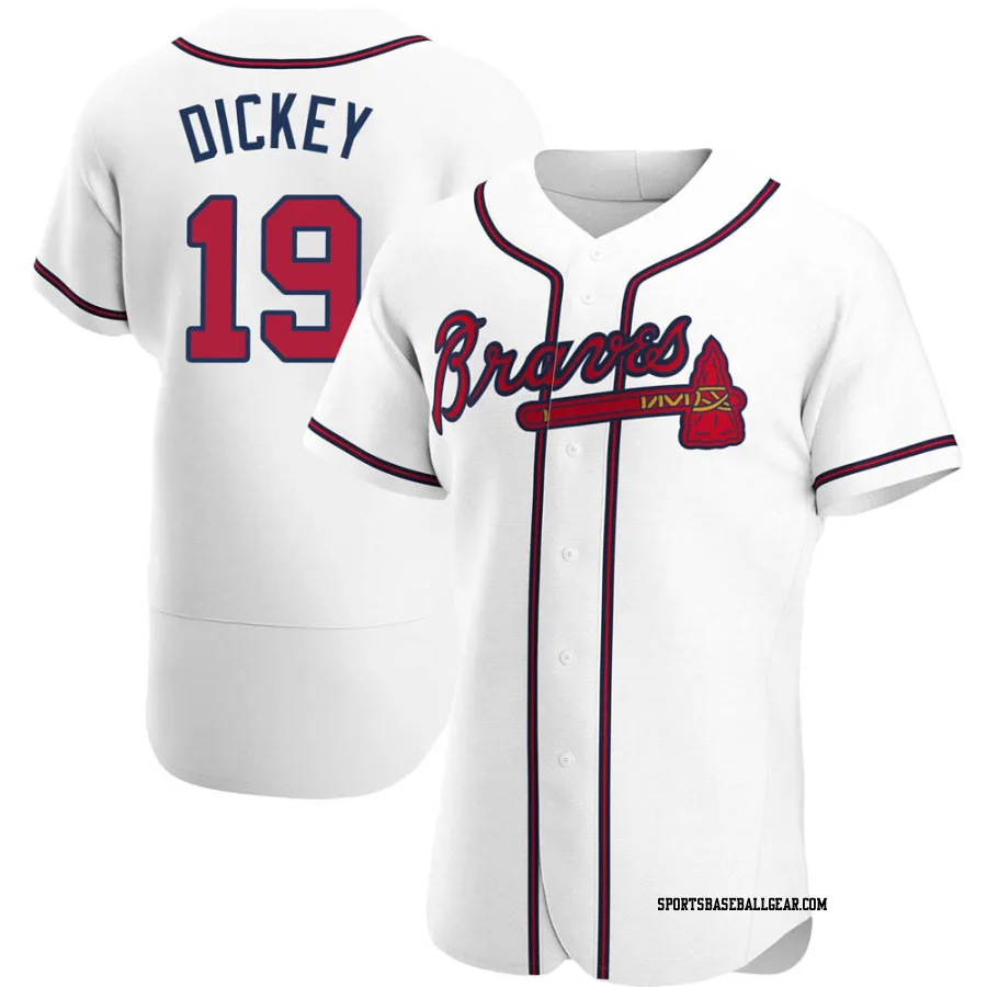R.A. Dickey Men's Atlanta Braves White Authentic Home Jersey