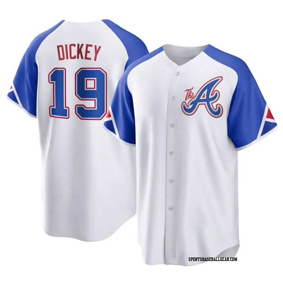 R.A. Dickey Youth Atlanta Braves White Replica 2023 City Connect Jersey