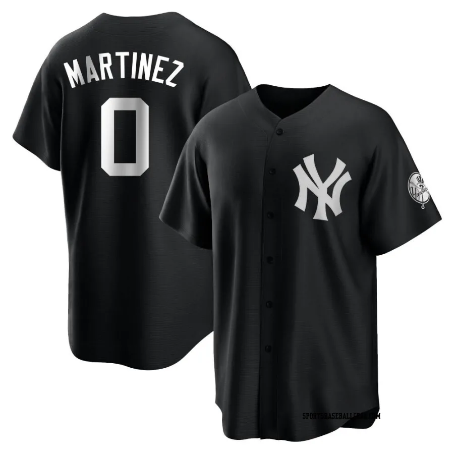 Rafael Martinez Men's New York Yankees Black/White Replica Jersey
