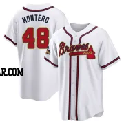 Rafael Montero Men's Atlanta Braves Gold Replica White 2022 Program Jersey