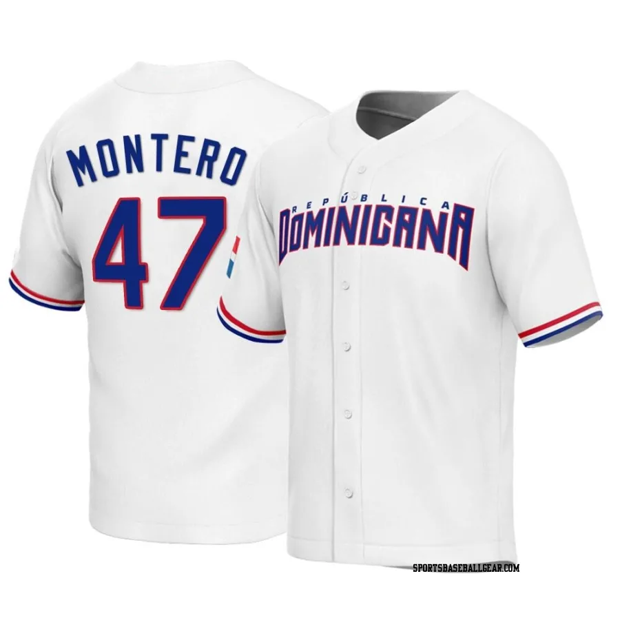 Rafael Montero Men's Dominican Republic Baseball White Replica 2023 World Baseball Classic Jersey