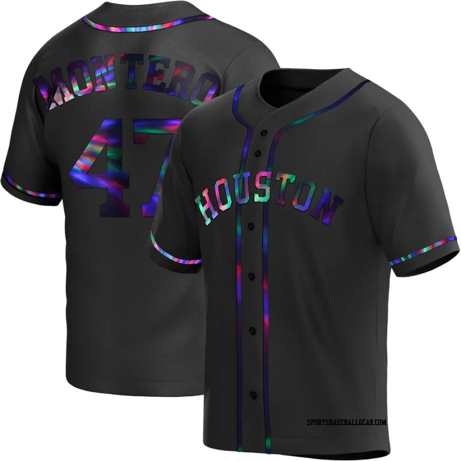 Rafael Montero Men's Houston Astros Black Holographic Replica Alternate Jersey