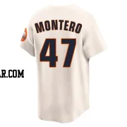 Rafael Montero Men's Houston Astros Cream Limited Throwback Cooperstown Collection Jersey