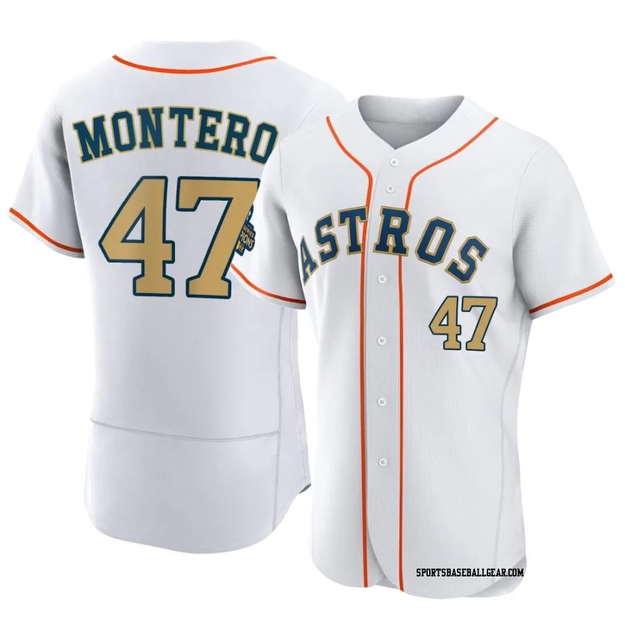 Rafael Montero Men's Houston Astros Gold Authentic White 2023 Collection Jersey