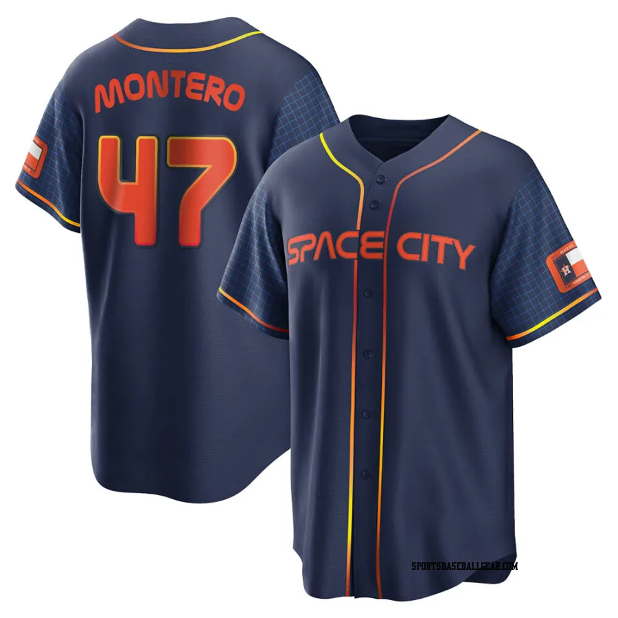 Rafael Montero Men's Houston Astros Navy Replica 2022 City Connect Jersey