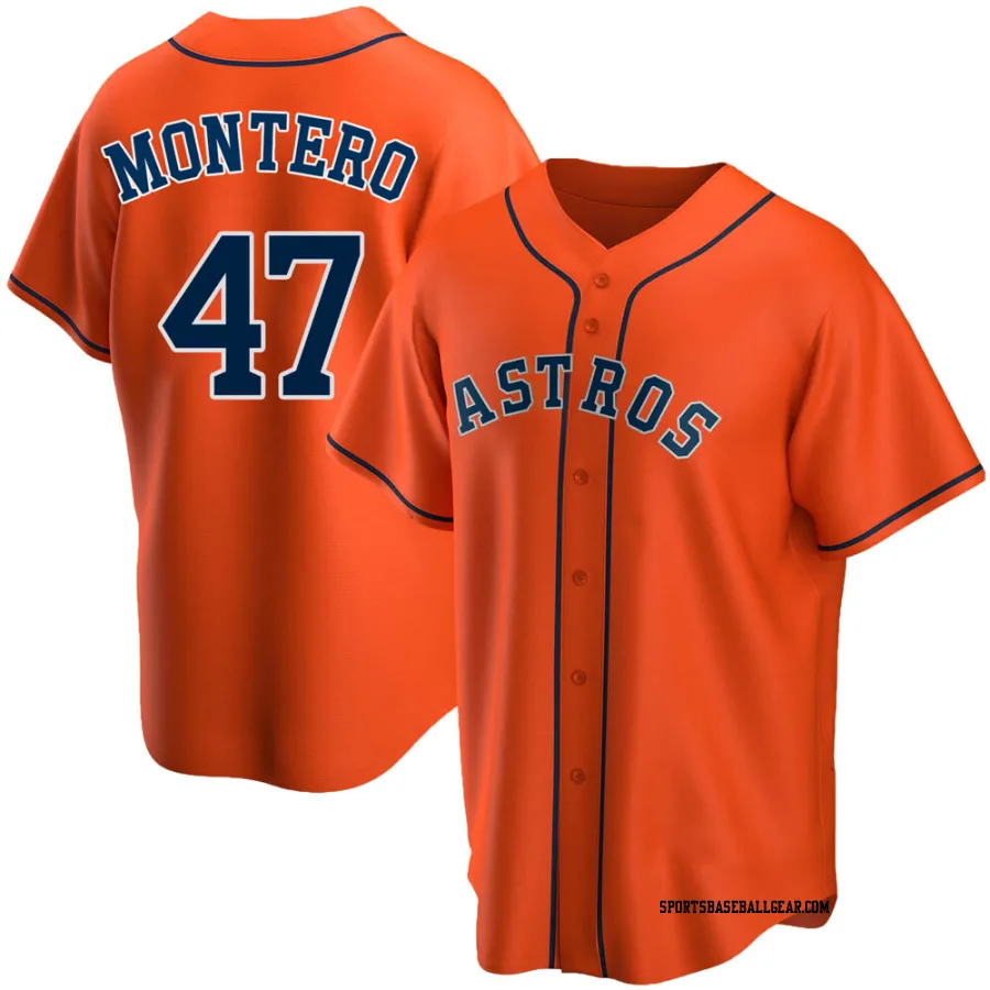 Rafael Montero Men's Houston Astros Orange Replica Alternate Jersey