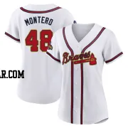 Rafael Montero Women's Atlanta Braves Gold Replica White 2022 Program Jersey
