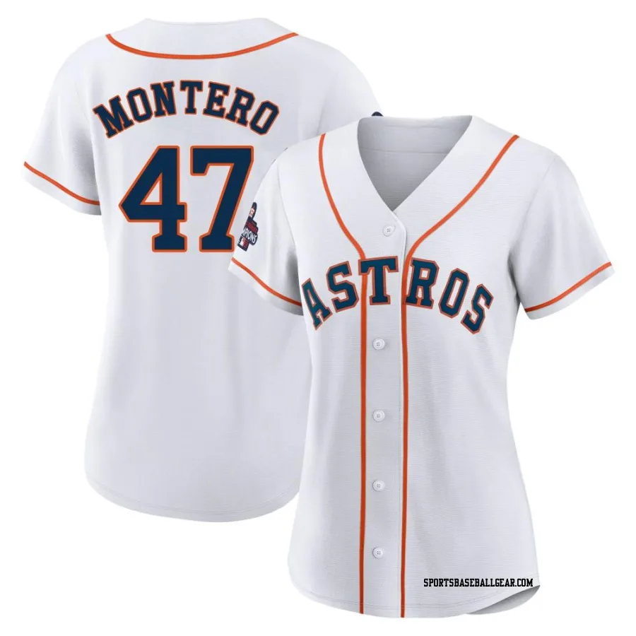 Rafael Montero Women's Houston Astros White Replica 2022 World Series Champions Home Jersey