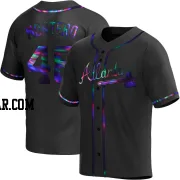 Rafael Montero Youth Atlanta Braves Black Holographic Replica Alternate Jersey