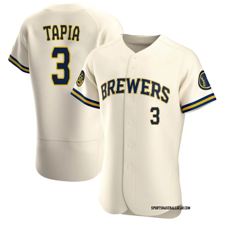 Raimel Tapia Men's Milwaukee Brewers Cream Authentic Home Jersey